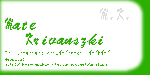 mate krivanszki business card